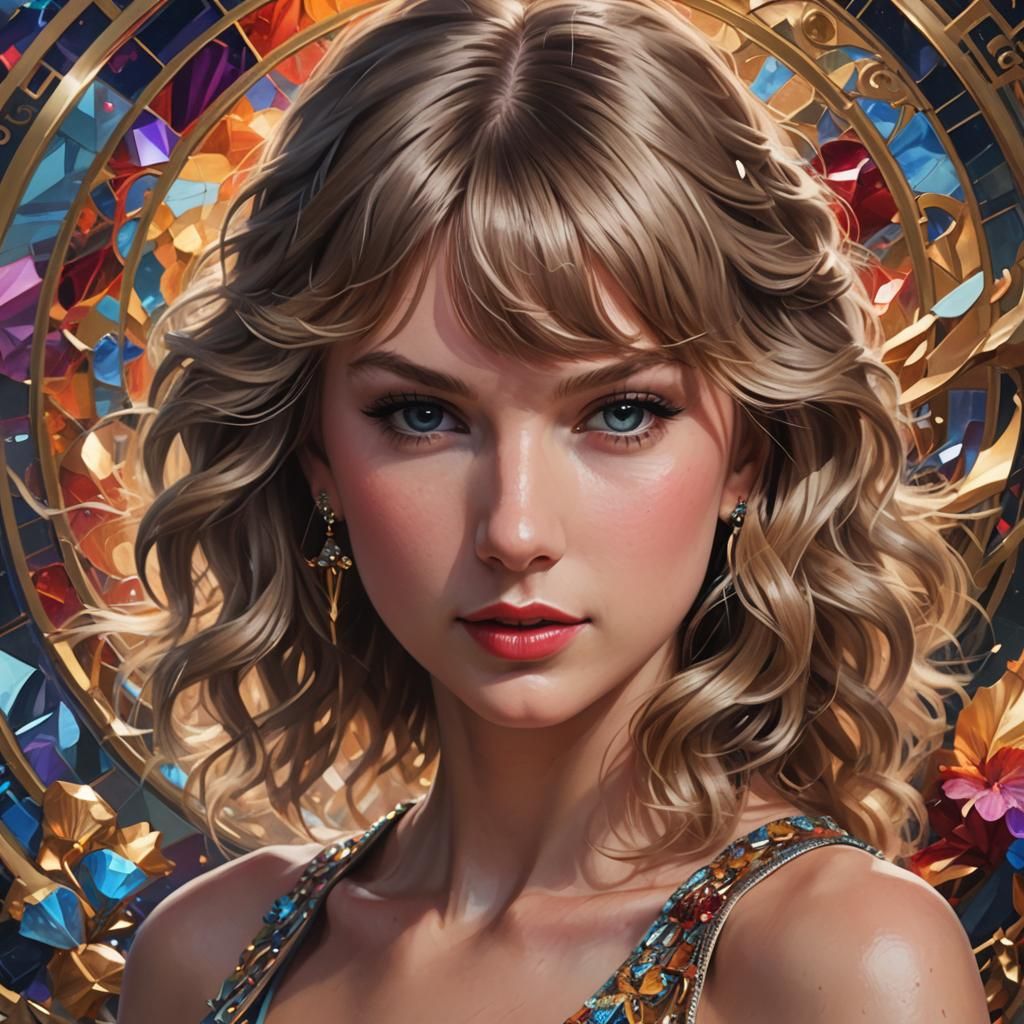 Hyperdetailed Portrait of Taylor Swift in Art Nouveau Style