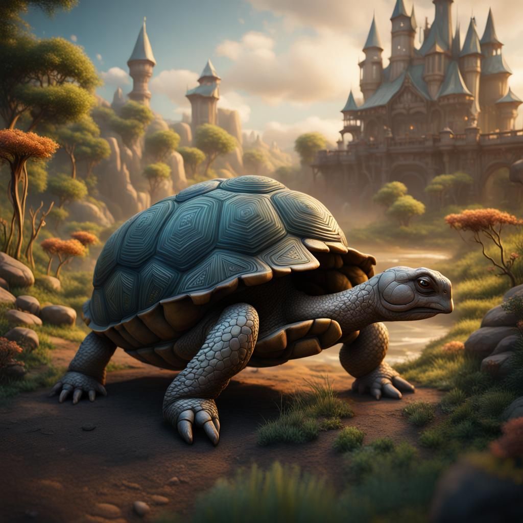 The Tortoise and the Hare in Matte Painting