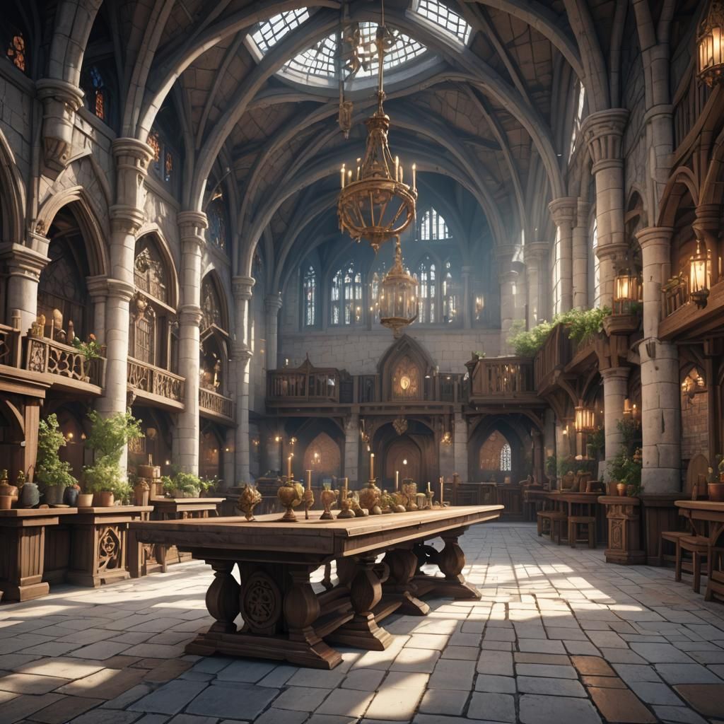 Anime Court Party in Medieval Style