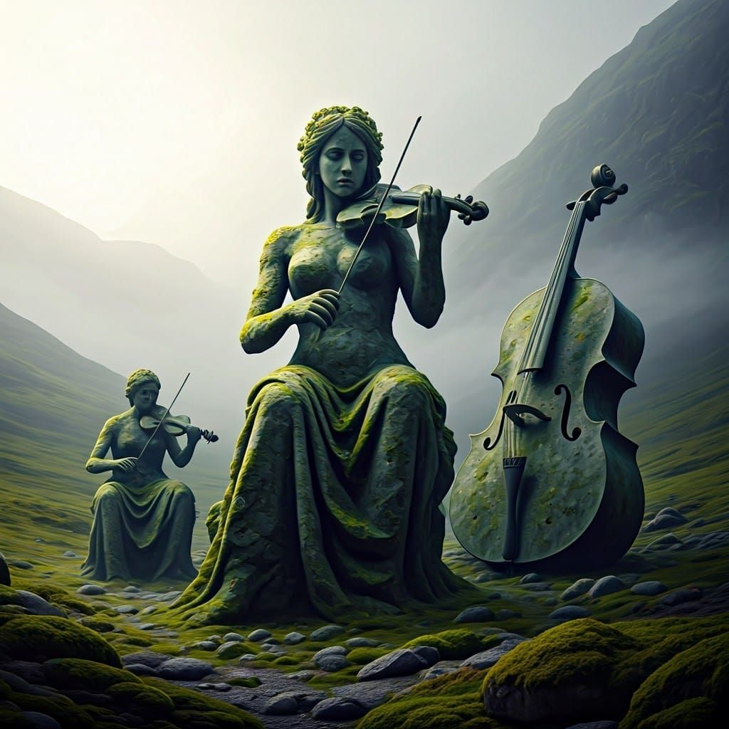 Players in the stone orchestra