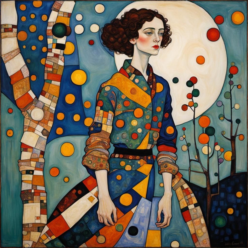 Abstract Art in Style of Klimt and Schiele