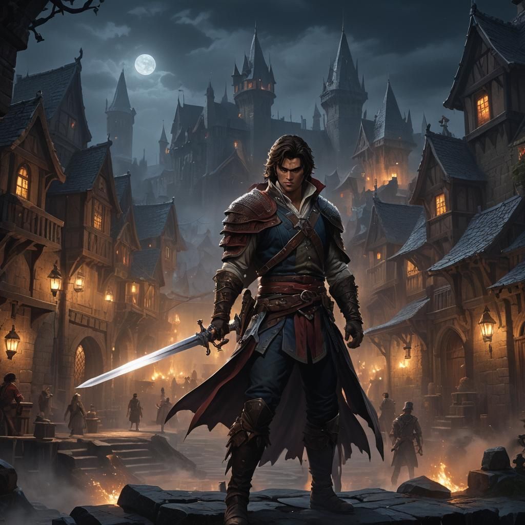 Trevor Belmont in Barovia: Dark Fantasy Concept Art