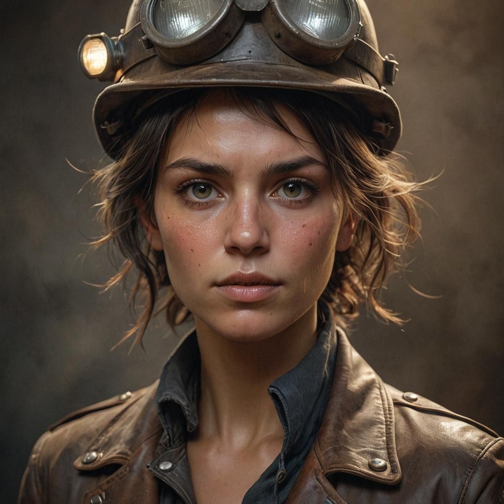 Miner Portrait in Hyper-Realistic Digital Art Style