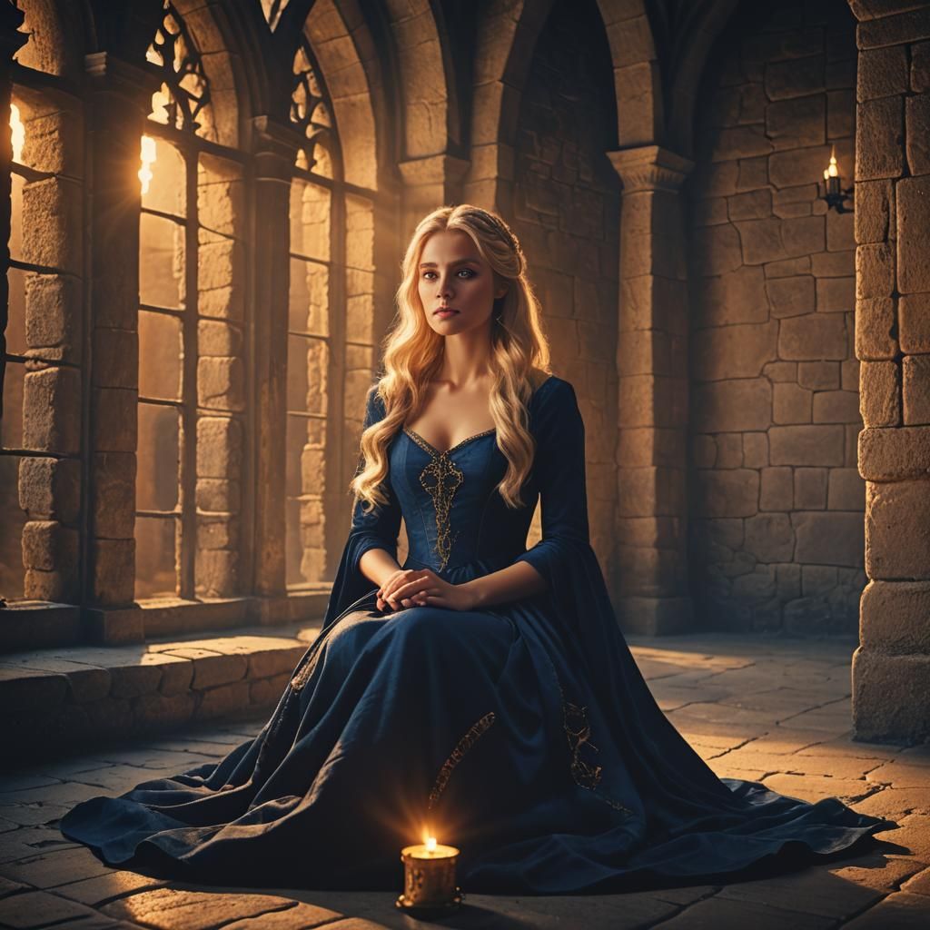 Medieval Princess at Night: Cinematic Digital Painting