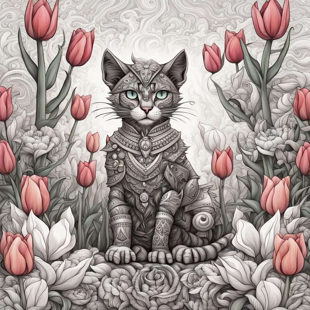 Aztec Kitten Pirate in Tulip Forest