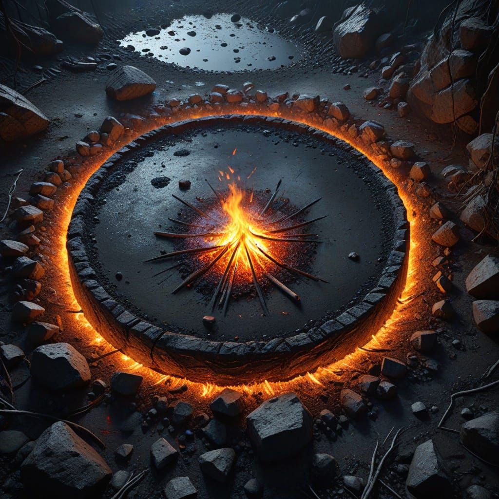 Smoldering Embers in a Frosty Cave