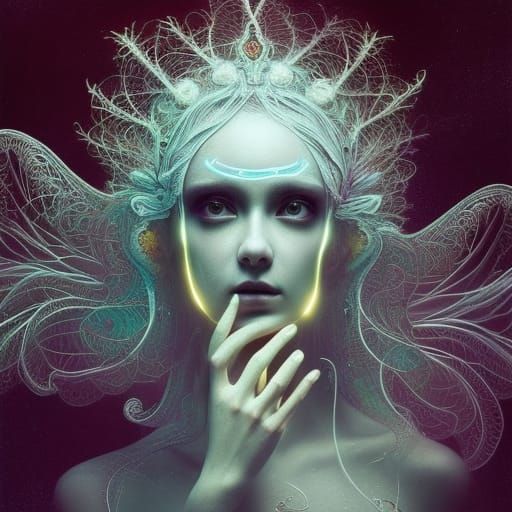 Glowing Spirit: Detailed Fantasy Art in 64 Megapixels