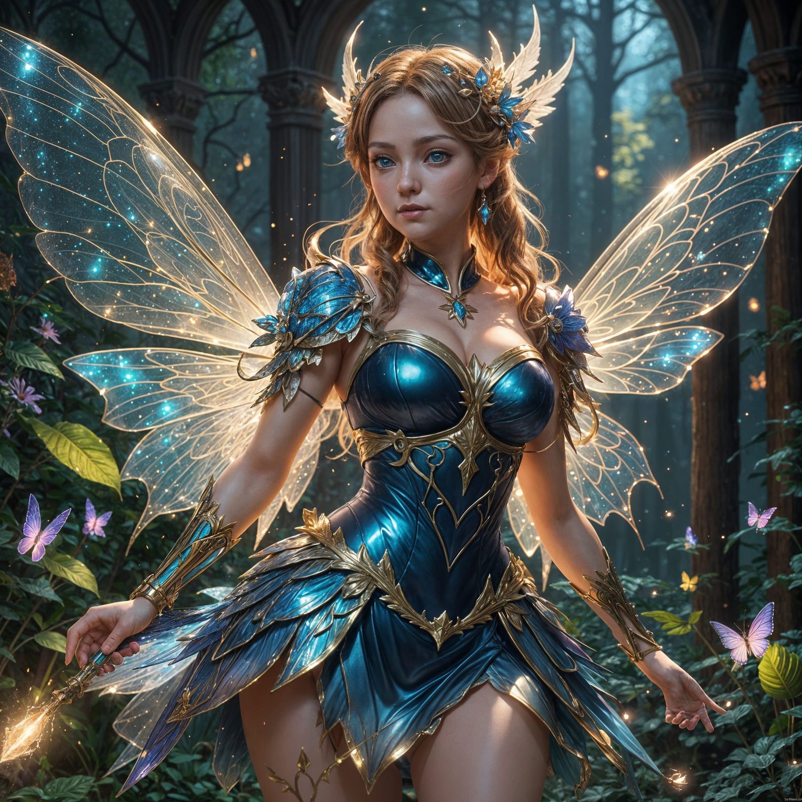 Surreal Fairy Transforms in a Radiant Flash of Light in Cybe...