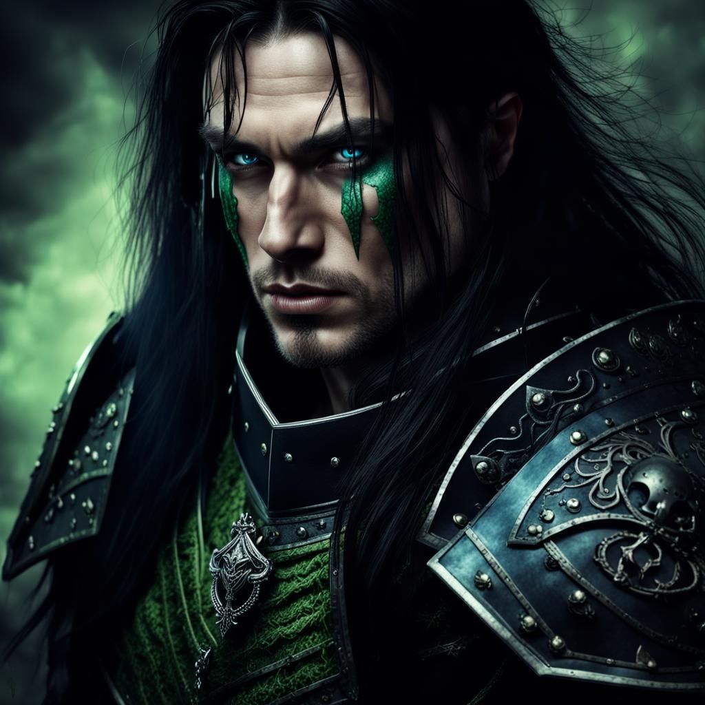 Evil Warrior Portrait in Dark Fantasy Style
