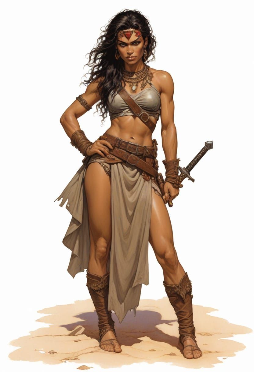 Heroic Fantasy Swordswoman in Vivid Colors