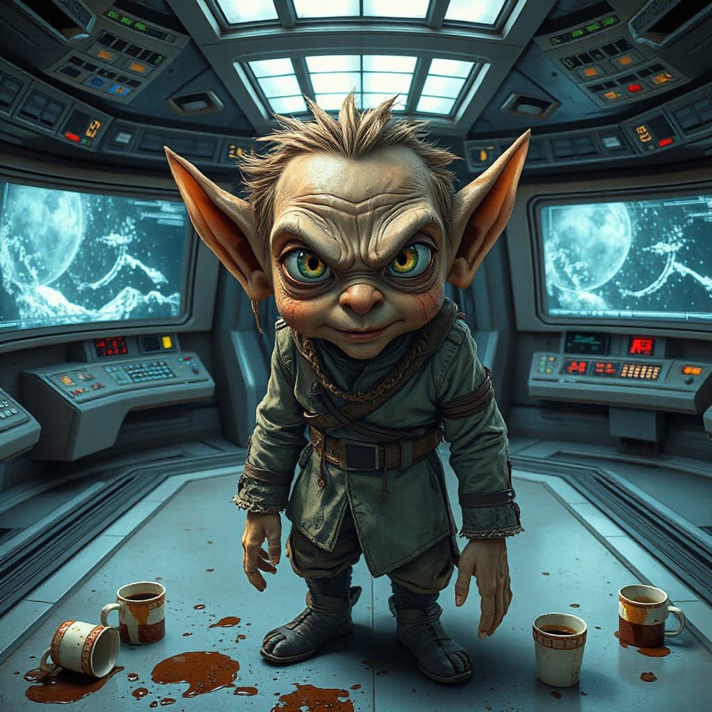 Gritty Space Elf on the USS Enterprise