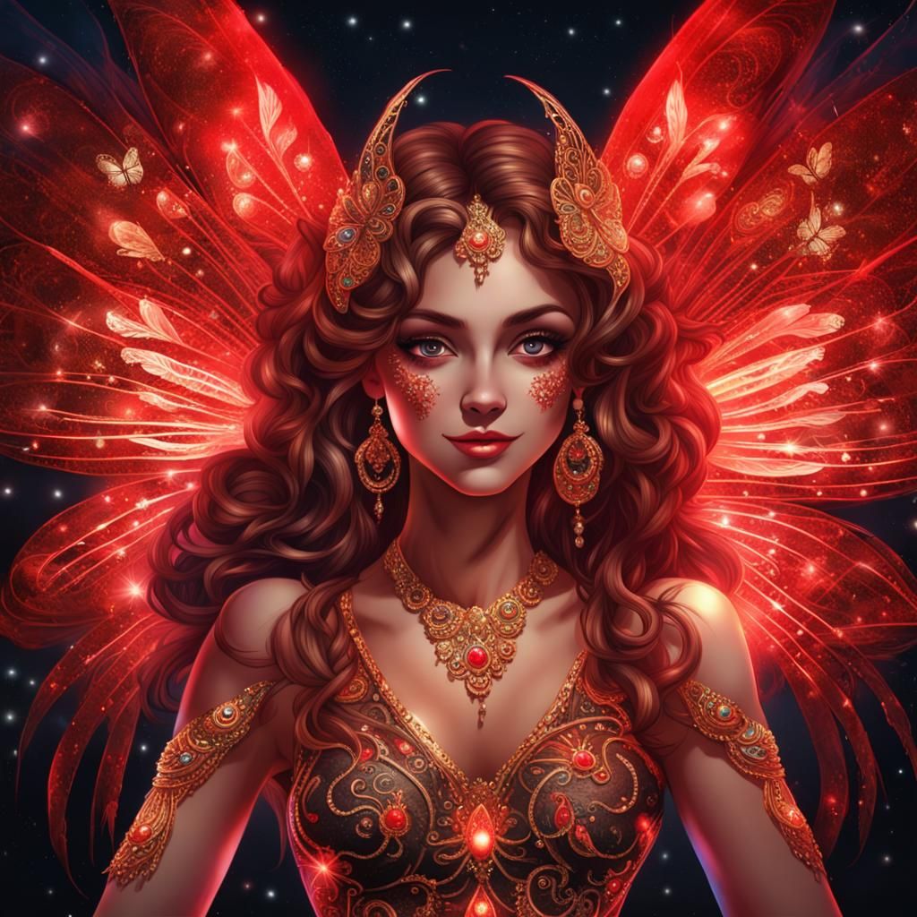 Bioluminescent Fairy Dancer with Crystal Butterfly Wings