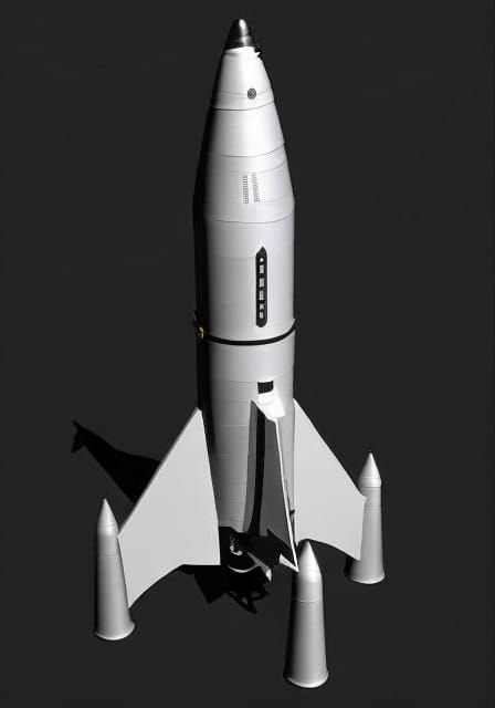 Retro Rocket Ship from 1950s Sci-Fi