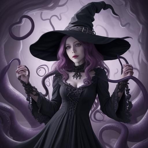 Eerie Witch with Tentacle Dress