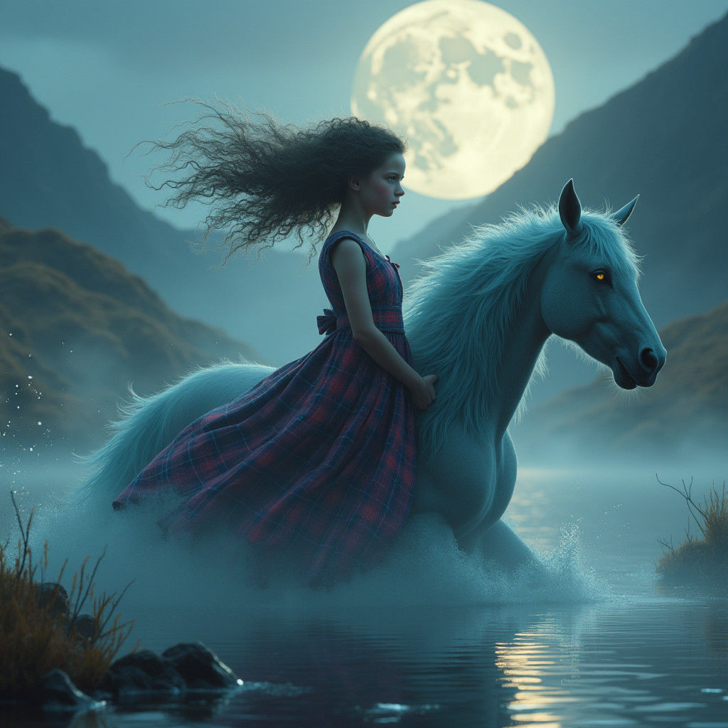Girl Transforms into Kelpie in Scottish Highlands