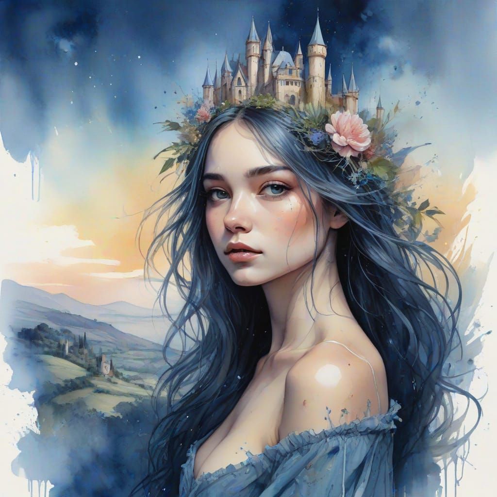 Medieval Castle Amidst Enchanted Vineyards and Gardens