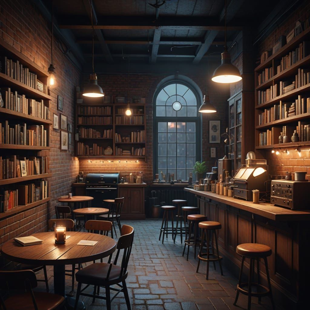 Cozy Whimsical Cafe in Rich Warm Colors