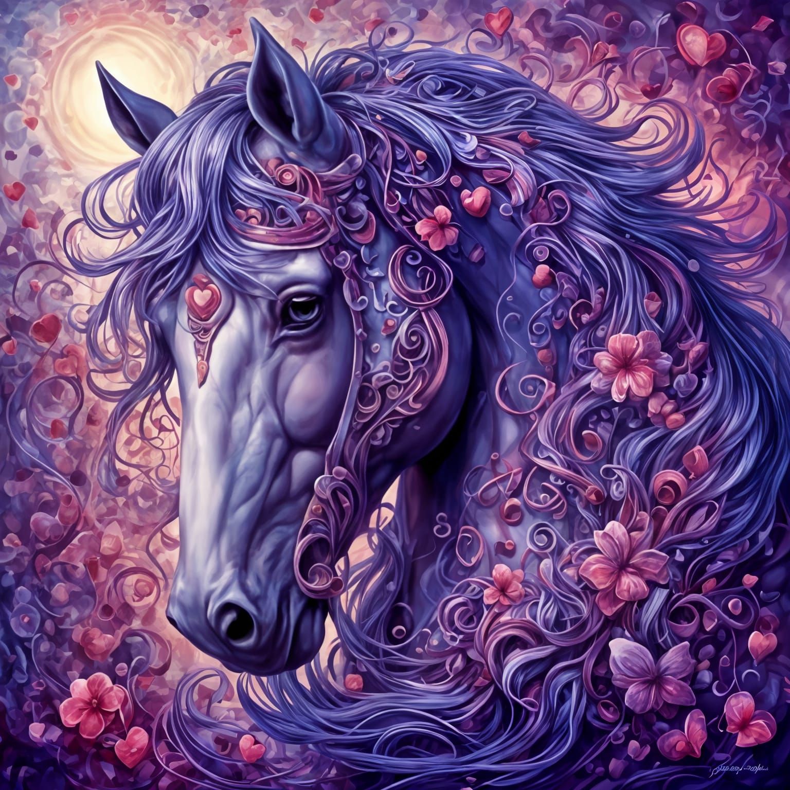 Purple Pink Horse