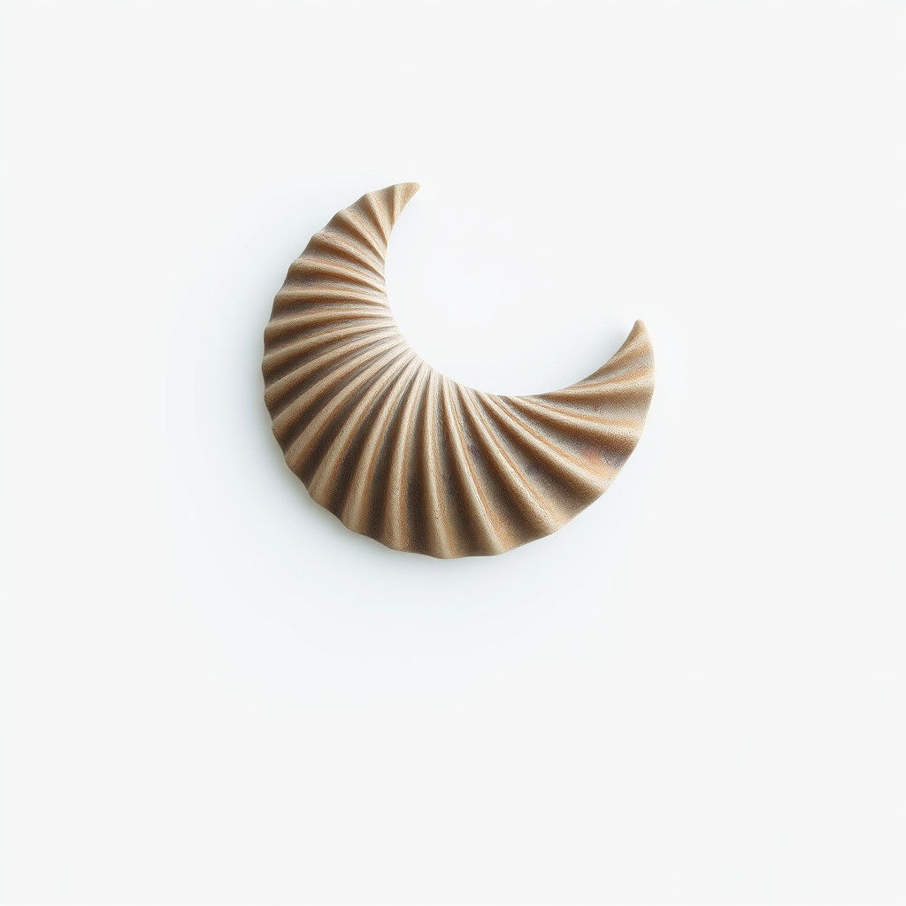 Minimalist Seashell Crescent Moon: Detailed Matte Painting