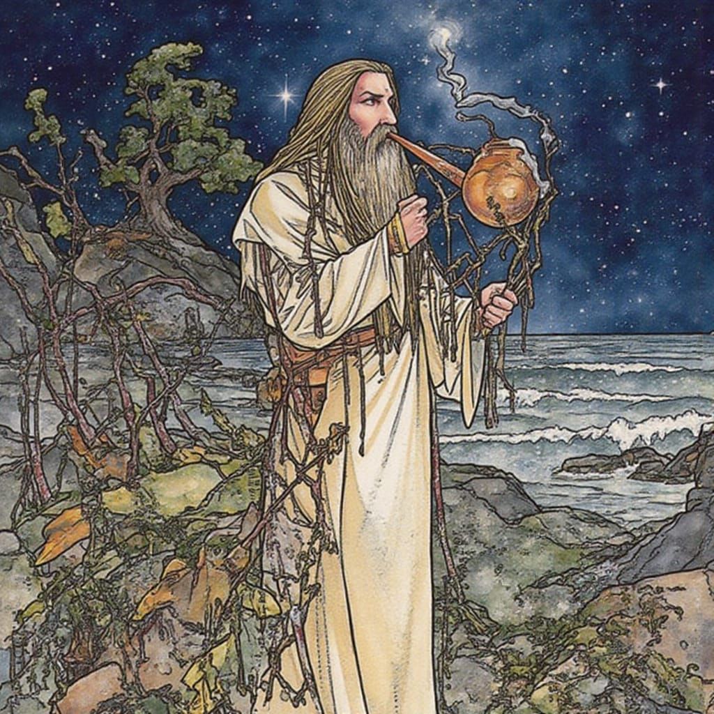 Enchanted Wizard Puffs on Mystical Pipe