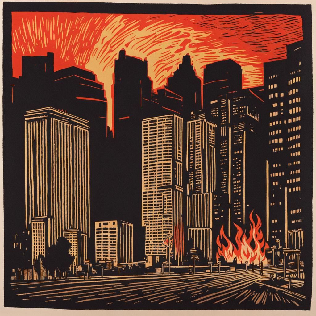 Atlanta on Fire: Block Print With Developer
