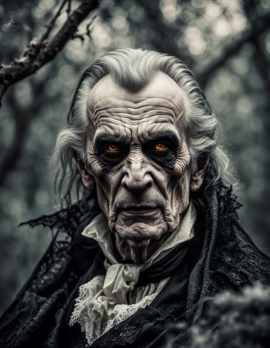 Old Vampire Male in Dark Fantasy Costume
