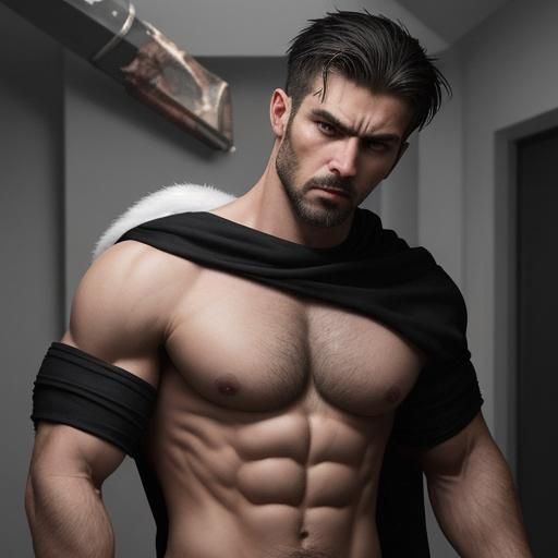 Powerful Man Portrait: AI-Generated Image