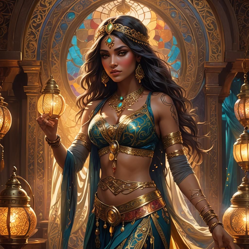 Egeria as Seductive Belly Dancer: Fantasy Portrait