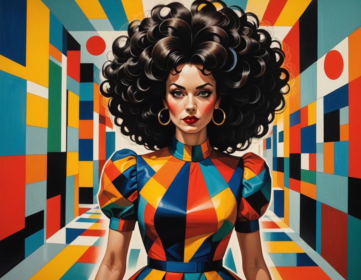 Comical Woman in Beryl Cook Style Figurative Art