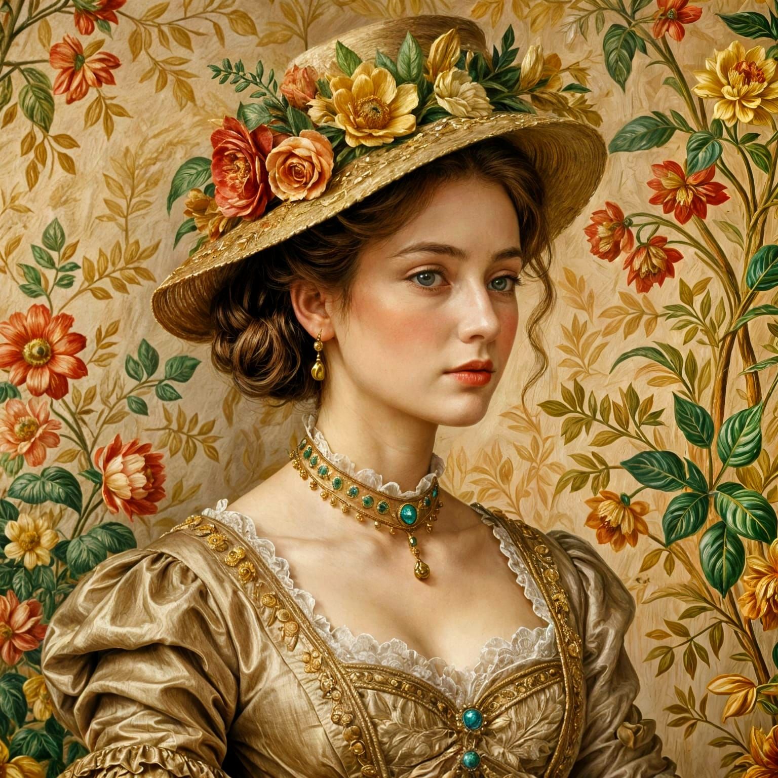 French Impressionist Portrait of a Woman in Victorian Dress