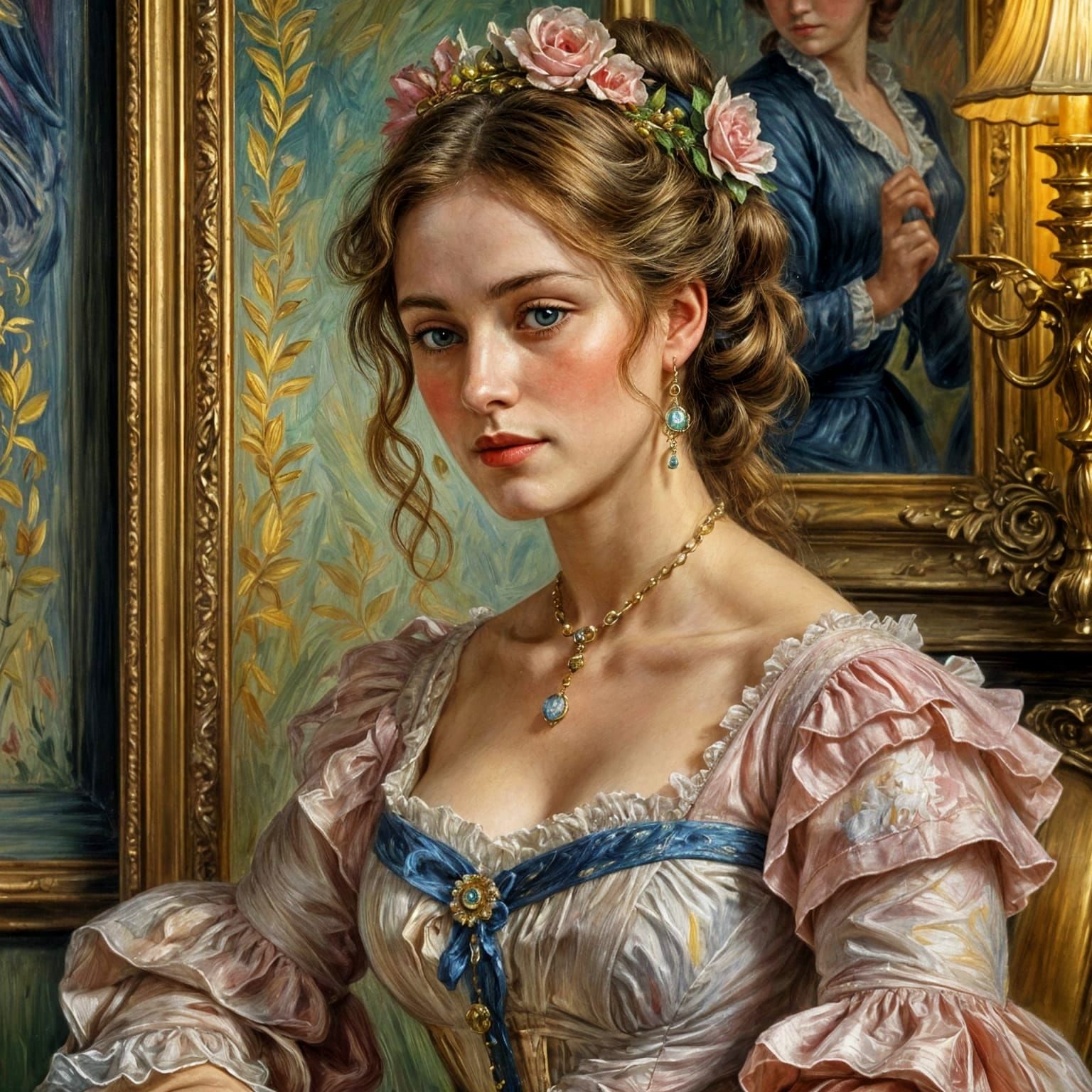 French Impressionist Portrait of a Woman in Victorian Attire