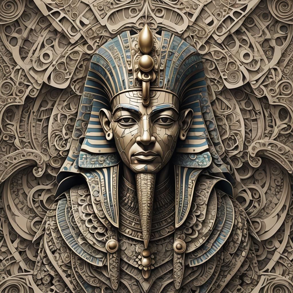 Abstract Fractal Pharaoh with 3D Shading