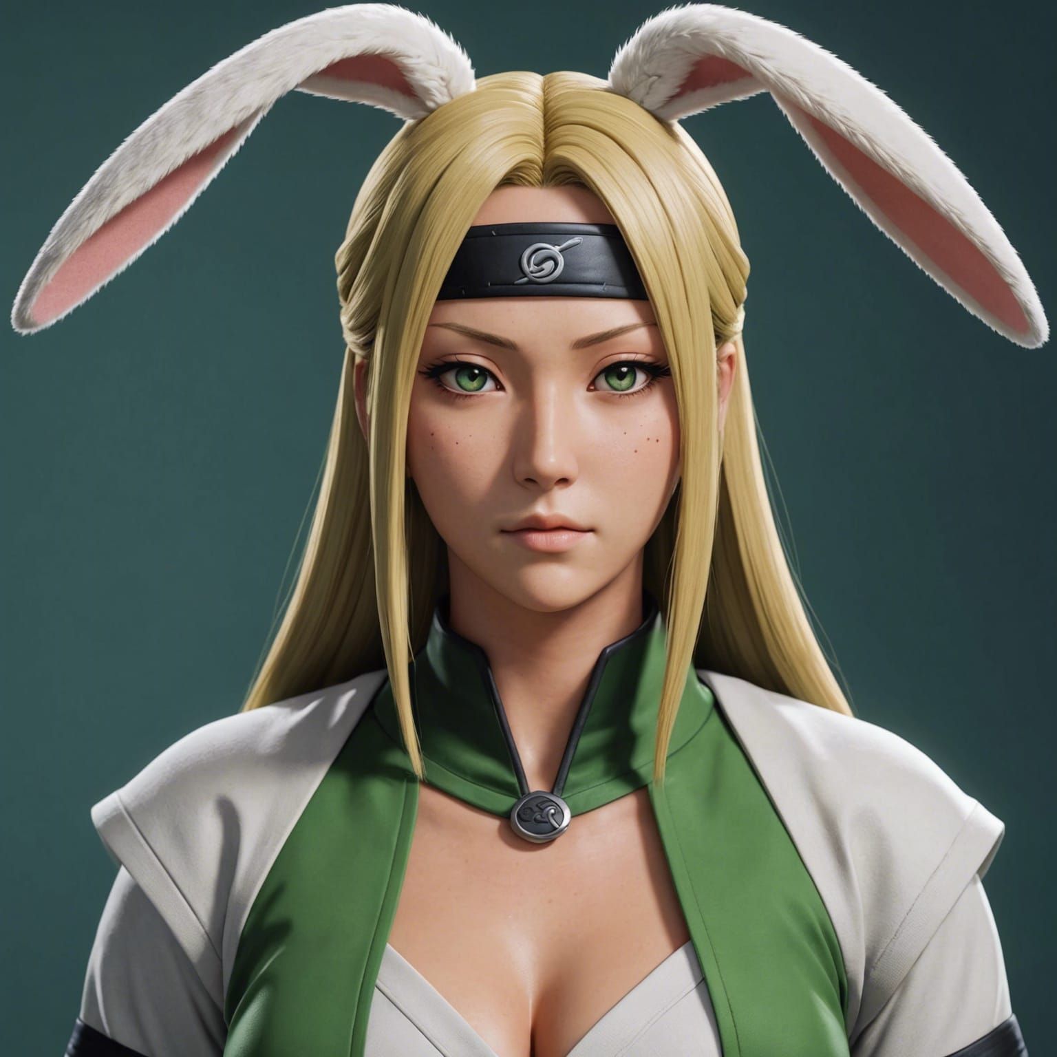 Tsunade Senju in Bunny Costume, Cel-Shaded Style