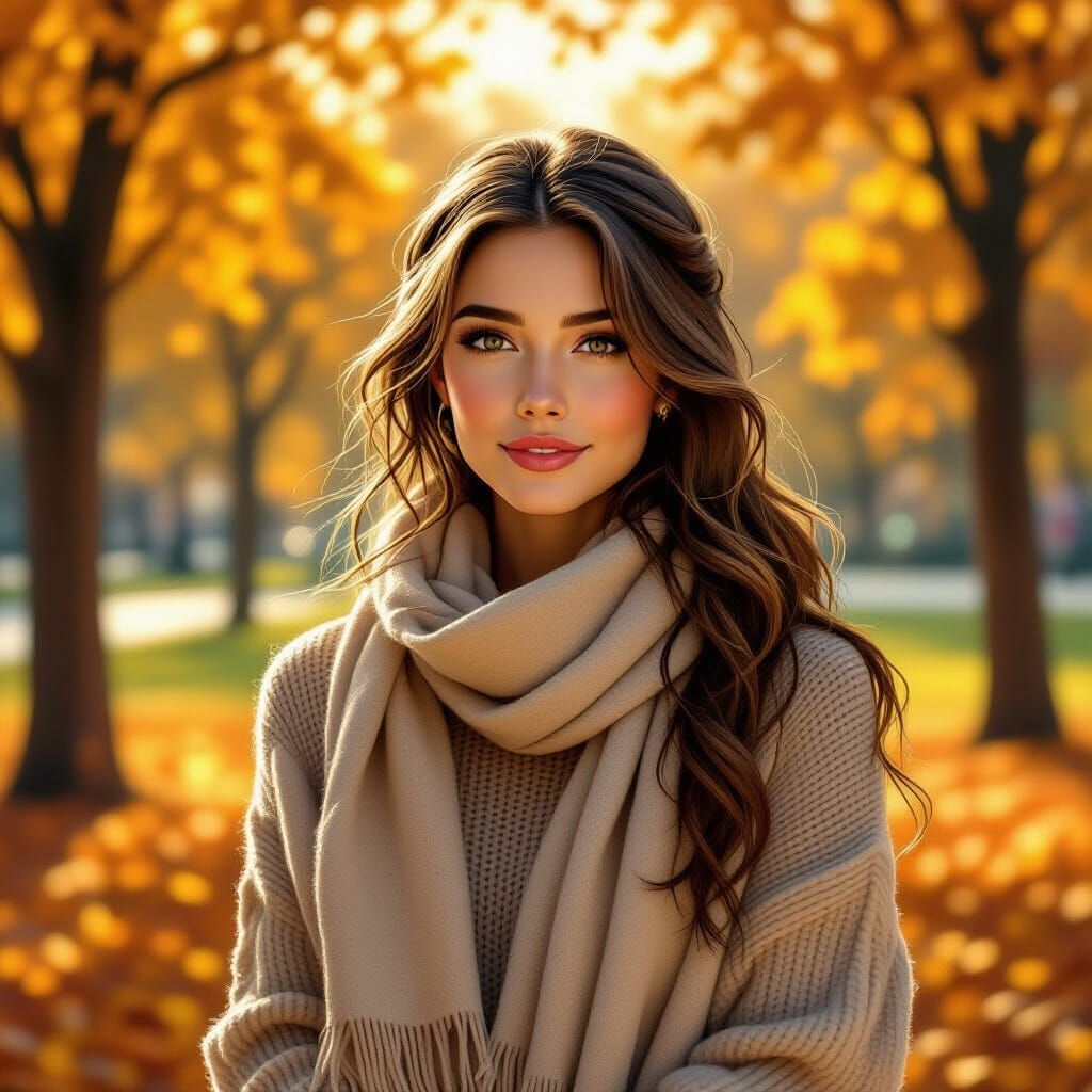 Elf Woman in Autumn Park, New York City