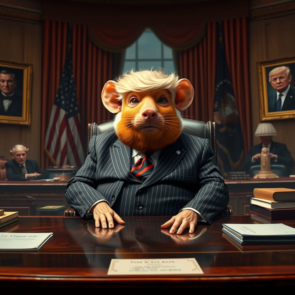 Rat President in Oval Office Splendor