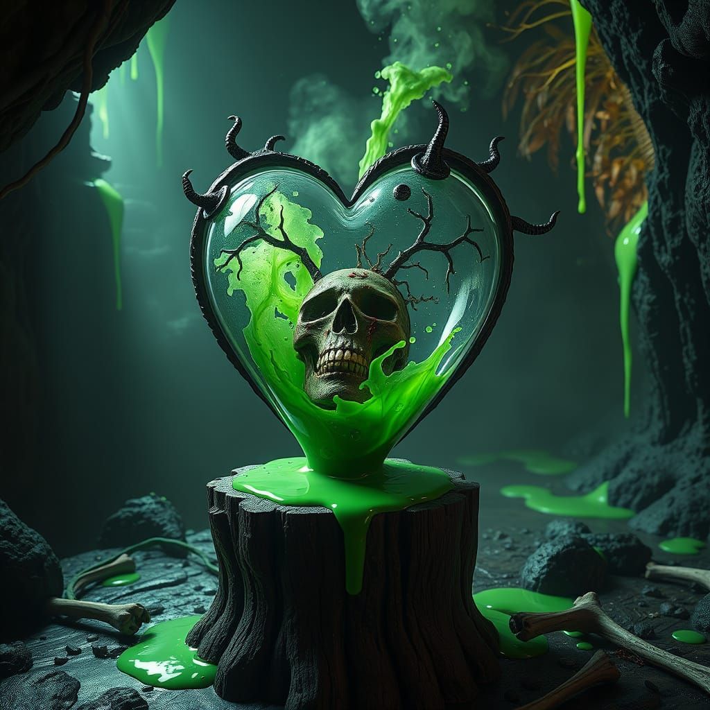 Surreal, Hyperrealistic Heart of Darkness in a Magical Caver...