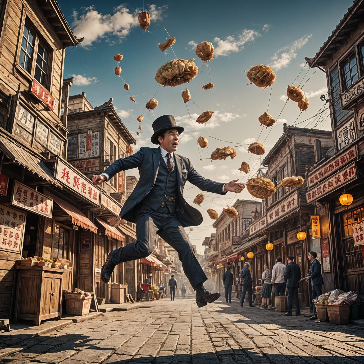 Jumping Jack Flash Sells Chinese Food, Western Town