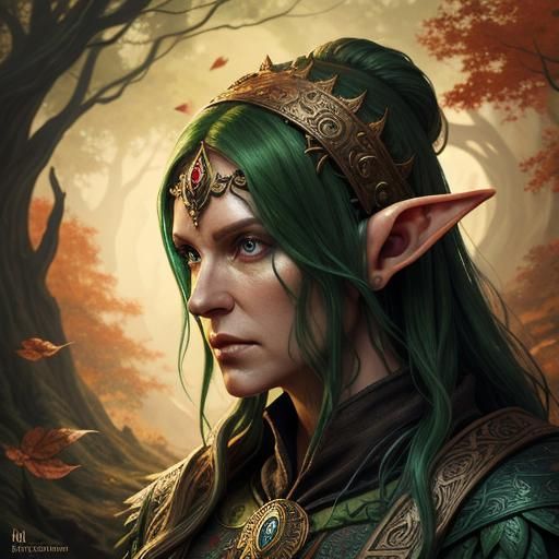 Detailed Elf Home in Autumn Concept Art