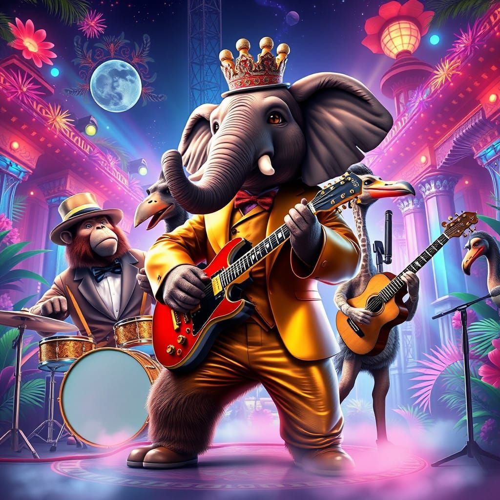 Epic Animal Band Performs in Vibrant Fantasy World