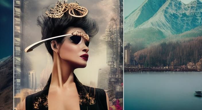Surreal Girl in Steampunk Echoes and Shadows