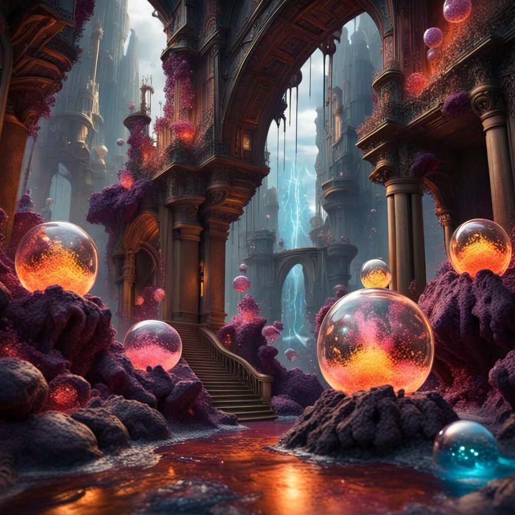 Colorful Lava Lamp in Detailed Digital Painting