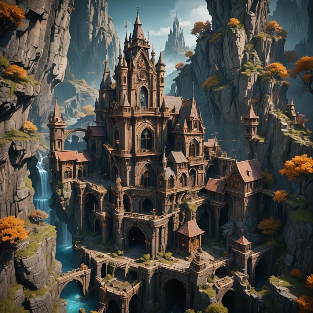 Fantastical Matte Painting in Deep Color, 8K Resolution