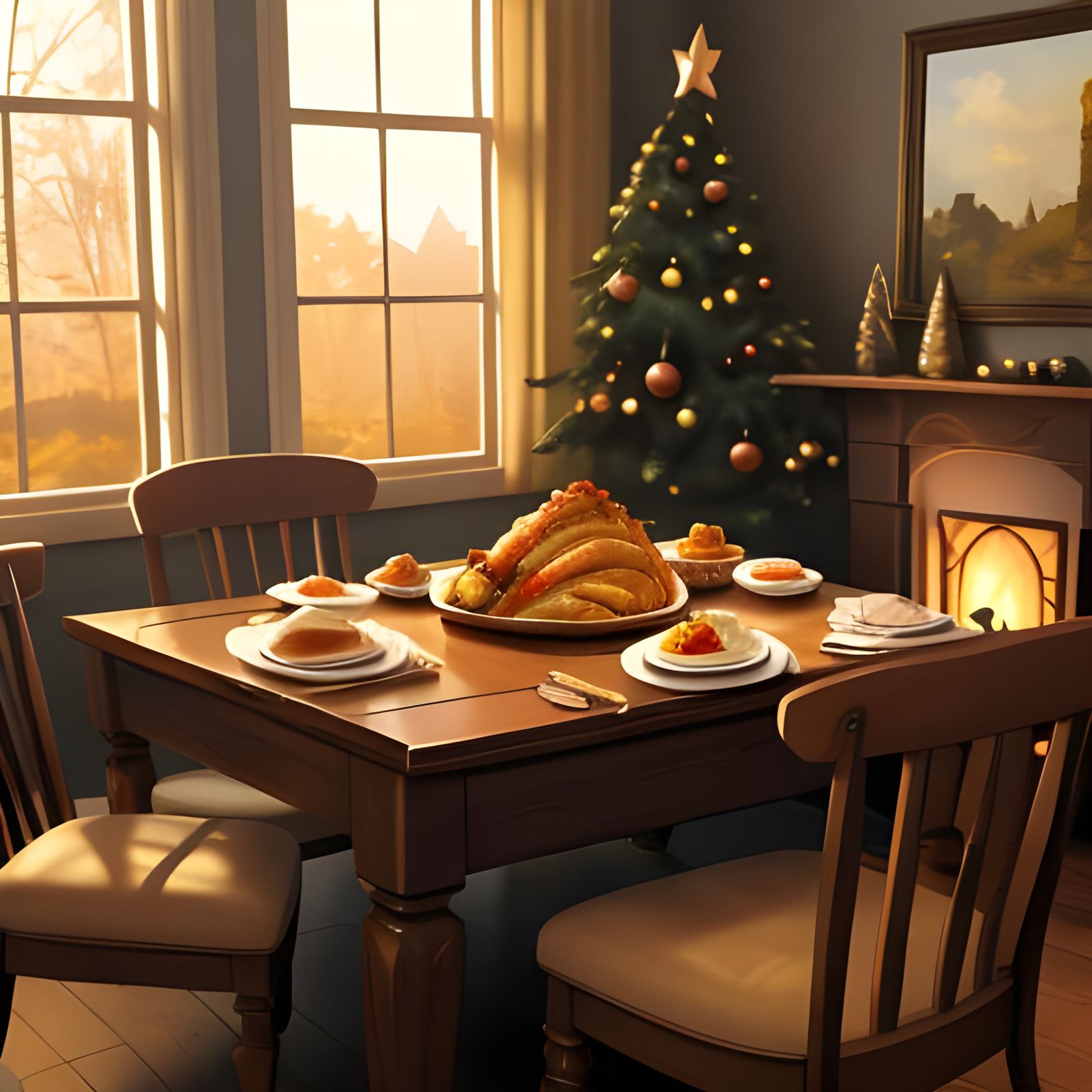 Festive Christmas Food Still Life