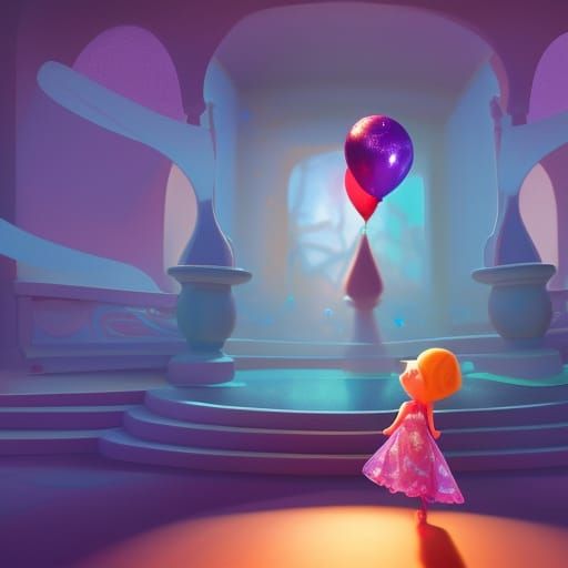 Fairytale Scene in Pixar Disney Style