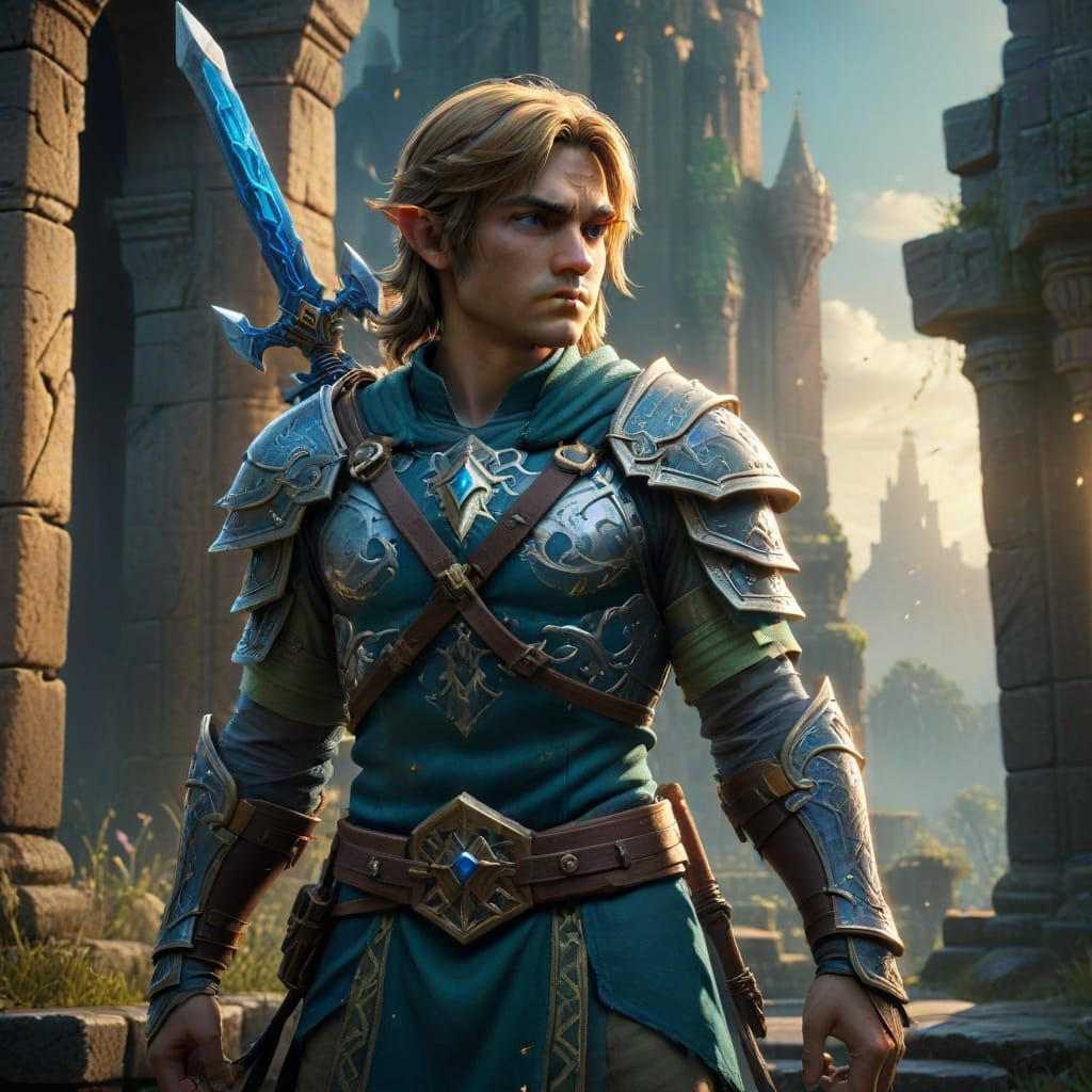 Heroic Link from Zelda's Legend Stands Tall in Fantasy Realm