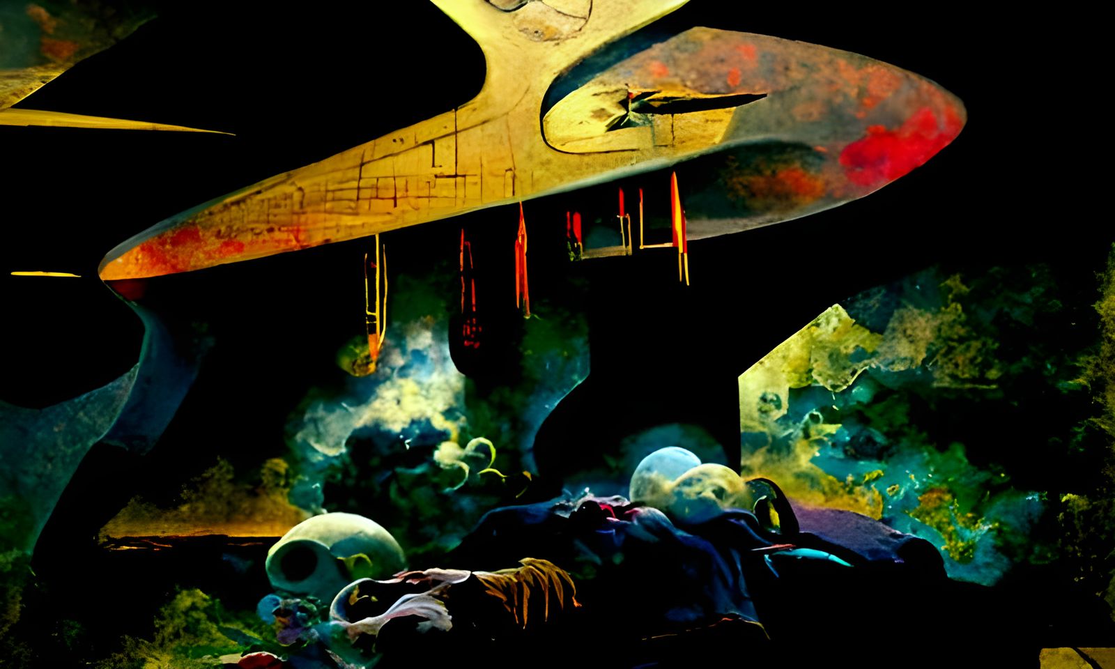 Star Trek Enterprise in Psychedelic Surrealism