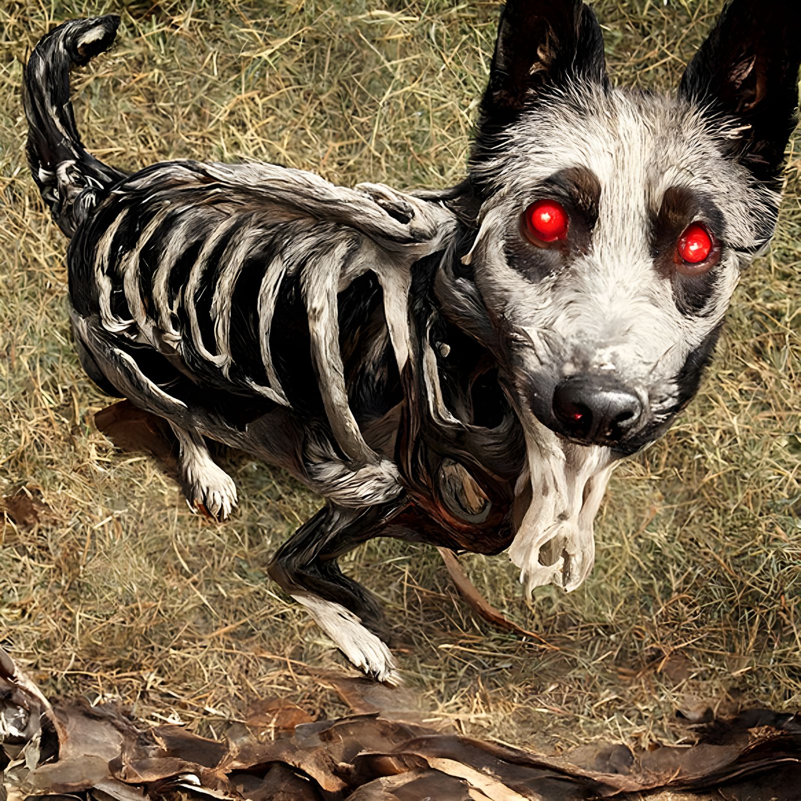Skeleton Dog with Glowing Eyes by Knab