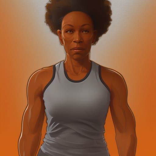 Athletic Woman Portrait in Hyperdetailed Digital Art Style