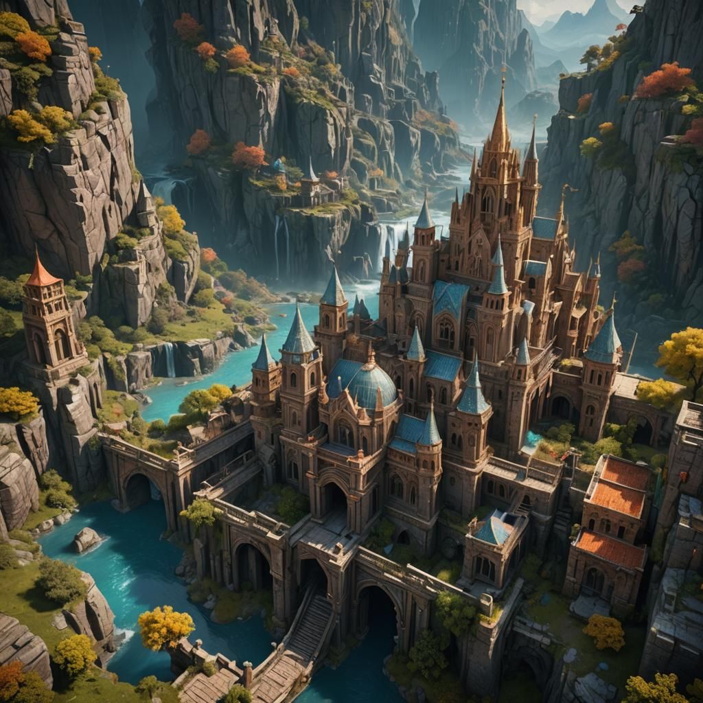 Fantastical Ancient Castle Concept Art