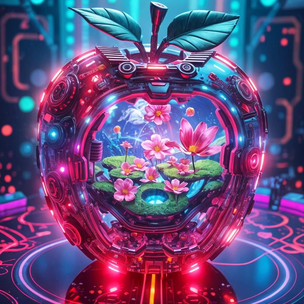 Future Apple Made in Cyberpunk Aesthetic